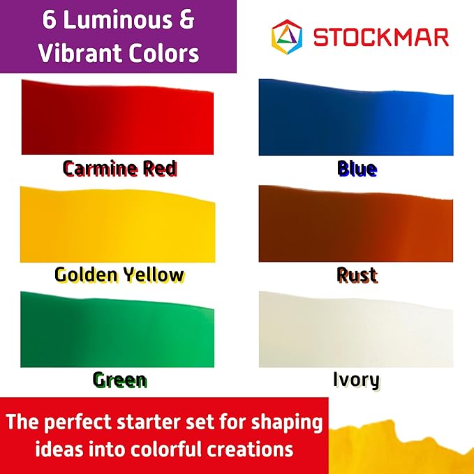 Stockmar Modelling Beeswax – 6 Color Sheets Set in Sliding Cardboard Box - Reusable Beeswax Modeling Wax for Reusable Modeling Wax for Sculpting, Handwork & Creative Art Projects - Made in Germany