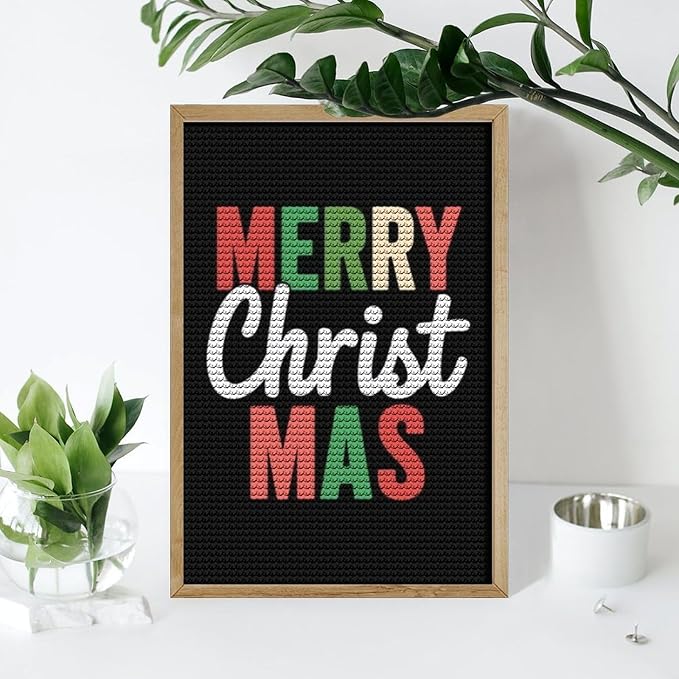 AIVKIEJK Diamond Painting Kits for Adults - Merry Christmas Painting DIY 5D Full Drill Diamond Dots Paintings with Diamonds Gem Art and Crafts Home Decor 8"x12"