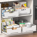 ZOINLIY Pull Out Cabinet Organizer, Pantry Slide Out Drawer Organizer with Adhesive Strips, Heavy Duty Under Sink Organizer, Storage and Organization for Kitchen, Bathroom, 15.7" D x 9.8" W x 4" H