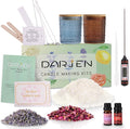 DARJEN Candle Making Kits for Beginners, DIY Starter Scented Candles Making Kit - 2 Glass Jars(Blue, Amber), Soy Wax, Scented, Card & More, Full Soy Candle Making Supplies Set Perfect Gifts