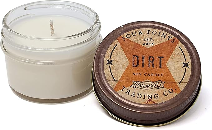 Dirt Scented Candle, 4 Oz. Handcrafted Soy Wax Candles for Men & Women, Fragrant Aromatherapy Candle with Jar, Unique Room Scents, Relaxing Home Essentials for Mom, Daughter or Friend