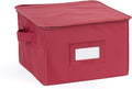 Covermates Keepsakes Zip-Top Storage Box Set, 3 Pack Heavy Duty Polyester Organizer Bins, Stackable Design, ID Window, Reinforced Handles, Closet Home Storage, Scarlett Red