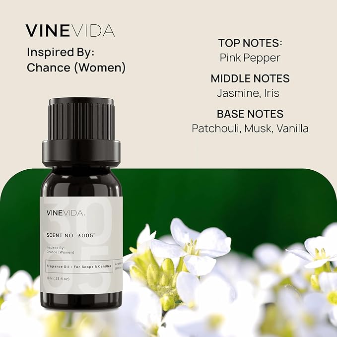 VINEVIDA Scent NO. 3005 Fragrance Oil - 10mL - Inspired by: Chance (Women); Candle Fragrance Oil for Soy Candles - Soap Making Scents
