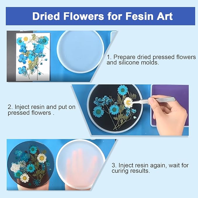 160 Pcs Dried Pressed Flowers for Resin, Real Pressed Flowers Dry Leaves Bulk Natural Herbs Kit for Scrapbooking DIY Art Crafts, Epoxy Resin Jewelry Molds, Candle, Soap Making, Nails Décor