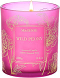 M&SENSE Wild Peony Floral Soy Candles, Vegan Subtle Scented 8.1oz 42-Hour Long Lasting, Non Toxic Candle for Bathtub Date Night Romance, Winter Home Fragrance Gifts for Women