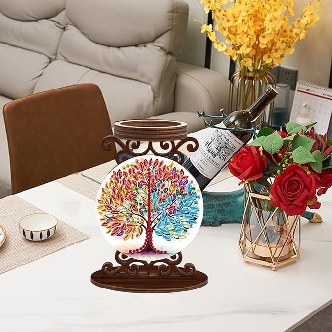 Diamond Painting Taper Candle Holders Diameter 5cm Candlestick Holders Centerpieces Candlestick Holders Candle Stick Holders for Home Decoration Party Housewarming Gifts Tree of Life