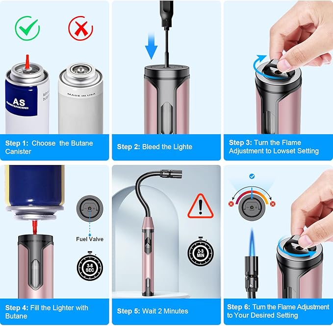 TOPKAY Torch Lighter Refillable Butane Lighter Long Flexible Neck Multipurpose Lighter for Candles Grill BBQ Fireplaces Kitchen Camping (No Prefilled)