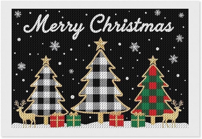 AIVKIEJK Diamond Painting Kits for Adults - Merry Christmas Tree Holiday Painting DIY 5D Full Drill Diamond Dots Paintings with Diamonds Gem Art and Crafts Home Decor 8"x12"