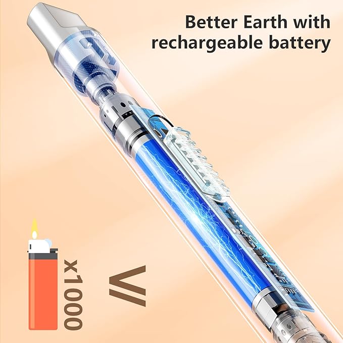 REIDEA USB Candle Lighter, Windproof Flameless Electronic Rechargeable with Safety Protector Button for Home Candle Outdoor Activities (White)