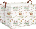Rectangle Easter Bunny Basket Empty,Gift Basket, Room Decor,Waterproof Storage Bin, Books Box(Easter Bunny)