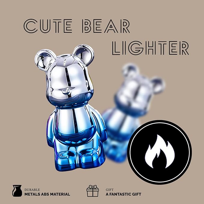 Cute Animal Soft Flame Lighter Cool Creative Design Lighters Butane Refill，Kawaii Cartoon Lighter Accessories，Unique Keychain Lighters for Women Birthday Candles BBQ (Without Butane Gas） (09)