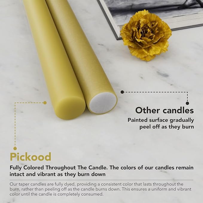 10-Inch Tall Dripless Taper Candles Set of 4 - Sage Green Tapered Candles, Perfect for Spring - Smokeless, Unscented, Long Burning - Hand Poured, Colored Tall Candlesticks - Verde salvia