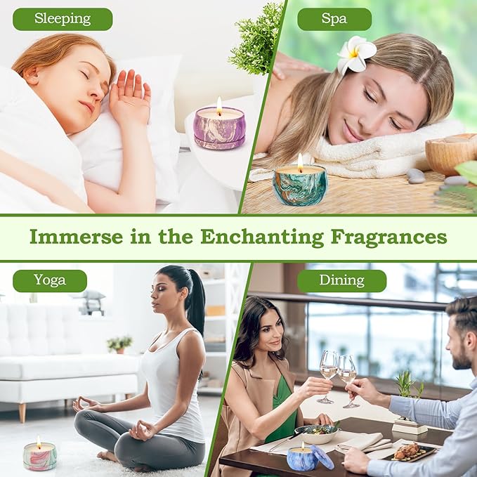 Scented Candles Gift Set, 9 Pack Candles for Home Scented Long Lasting Natural Soy Wax Aromatherapy Candle Set Birthday Gifts for Women Small Jar Candles Pack for Mother's Day Christmas Valentines Day