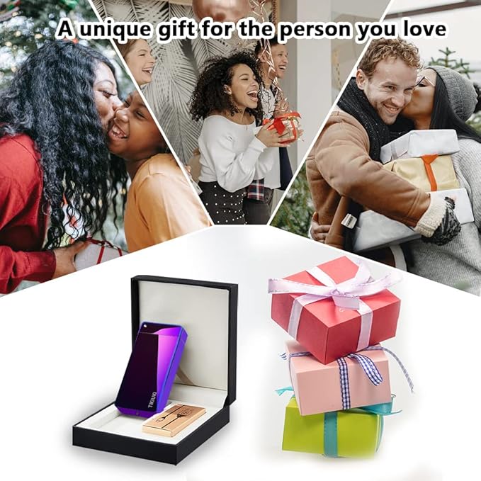 Electric Lighter USB Rechargeable Lighter Flameless Lighters Windproof Plasma Lighters Butane Free with High Capacity Battery for Fireworks, Candles, Outdoor Camping Activities(Color)