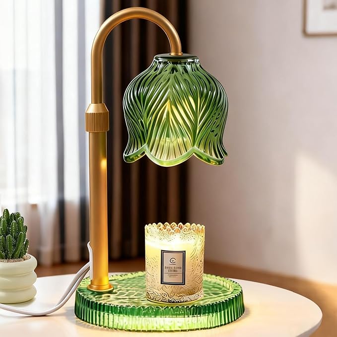 Candle Warmer Lamp with Timer, Valentine's Day Gifts Birthday Gifts for Women Mom, Height Adjustable Wax Melts Warmer, House Warming Gifts New Home, Dimmable Candle Warmer for Jar Candles with 2 Bulbs