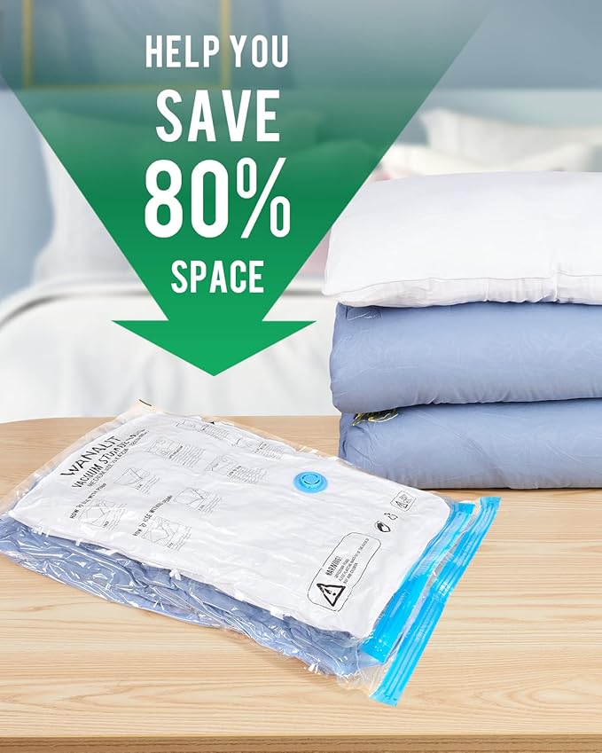 WANALIT Vacuum Storage Bags with Electric Pump, 10 Pack Jumbo Size（40"x28"） Reusable Compression Space Saving Bag for Clothes, Bedding, Mattress, Blankets, Pillows, Comforters, Travel, White