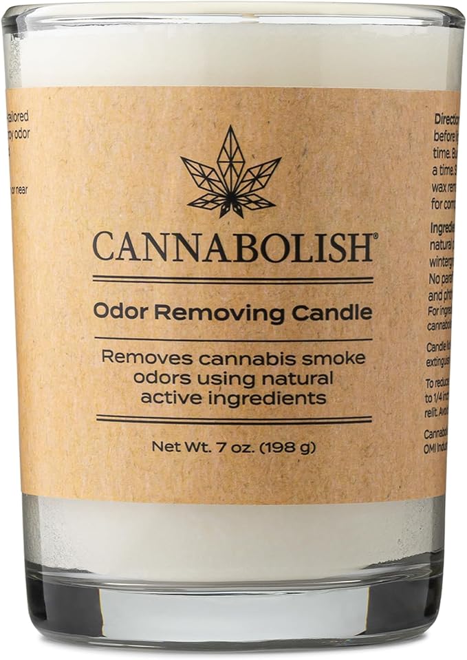 Cannabolish Smoke Odor Eliminating Candle, 7 oz, Natural Ingredients, Wintergreen scent