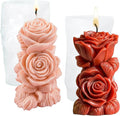 2Pcs Big Size Candle Molds Flower Candle Mold Wave Spiral Rose Silicone Mold Pillar Moldes para Velas Soy Wax, Beeswax, Candle Making, Resin Craft for Anniversary Wedding