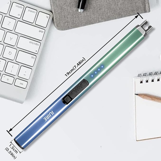Electric Candle Lighter with Flashlight USB C Rechargeable Arc Lighters for Candles Windproof Plasma for Camping BBQ Stove Home Emergency with Safety Switch LED Battery Display