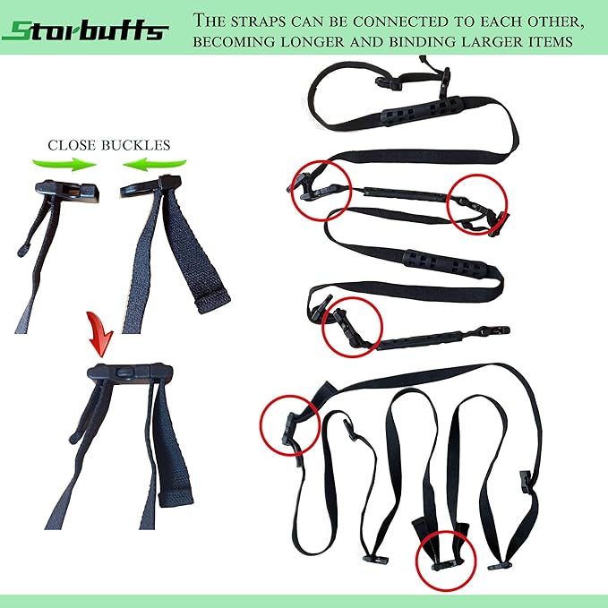 Moving Straps Carry Strap Lifting with Handle for 1 or 2 Mover | Adjustable and Strong | for Easy, Safe, Secure Carrying Boxes,Tent,Luggage,Beach Chairs,Book,Hand Shoulder Back,Black,Up to 100 LBS