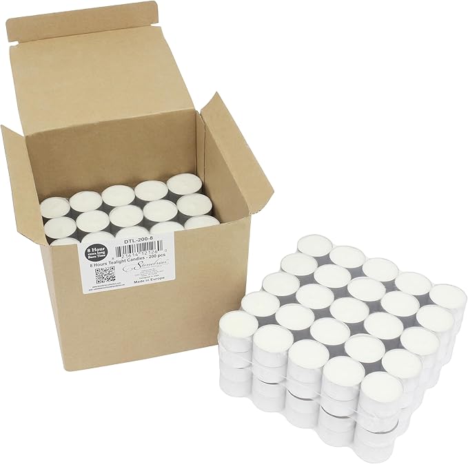 Stonebriar 300 Pack Unscented 8 Hour Extended Burn Time Tea Light Candles