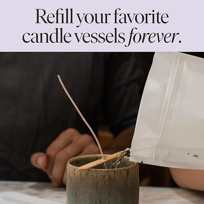 Siblings Candle Refill Kit – DIY Coconut Soy Wax Candle Making Kit for Reusable Vessels – Non-Toxic Clean Burn, Wooden Wick – Last Picked Pumpkin Spice Scent – 60 Hour Burn