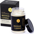 Natural Beeswax Jar Candles ，Organic Emergency Candles in Glass - Smokeless Slow Burnning | 36 Hours Long Burning Time - Off White