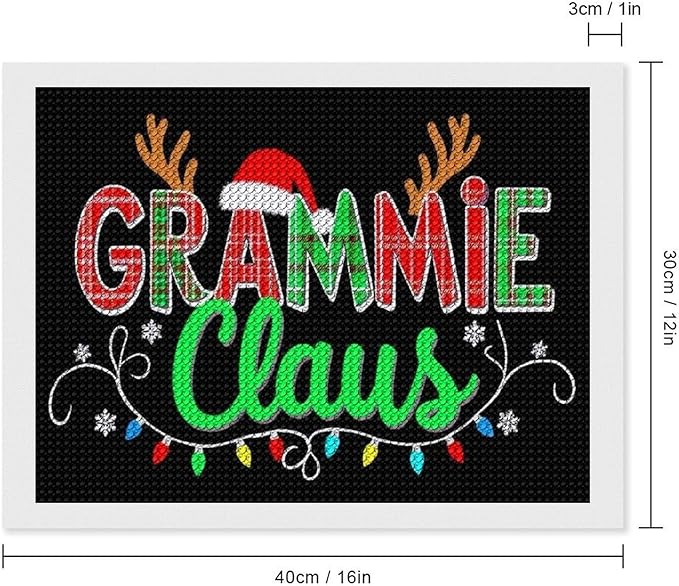AIVKIEJK Diamond Painting Kits for Adults - Grammie Claus Grandma Christmas Xmas Painting DIY 5D Full Drill Diamond Dots Paintings with Diamonds Gem Art and Crafts Home Decor 12"x16"