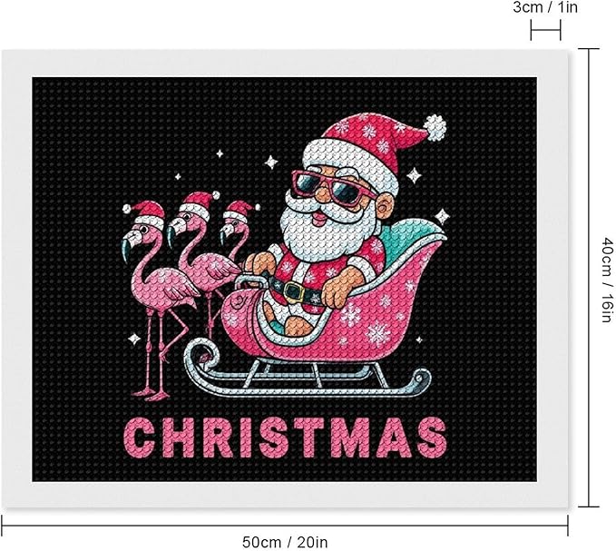 AIVKIEJK Diamond Painting Kits for Adults - Christmas Santa Flamingo Xmas Painting DIY 5D Full Drill Diamond Dots Paintings with Diamonds Gem Art and Crafts Home Decor 16"x20"