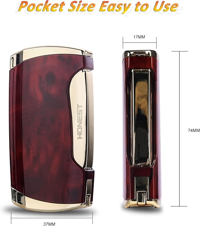 Metal Lighter Double Jet Flame Butane refillable Lighter Shipped Without Gas (2PCS Brown)