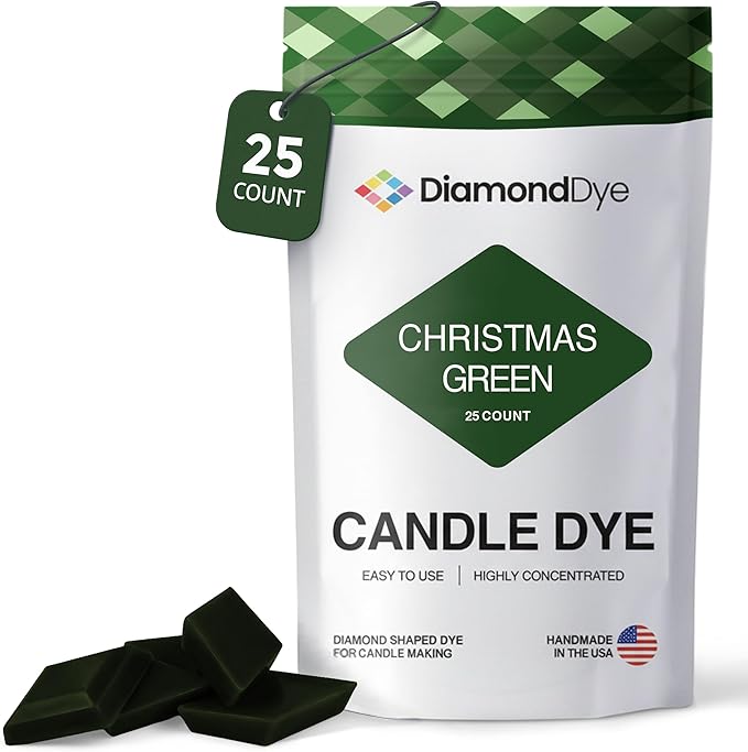 Christmas Green Candle Dye - Made in The USA - Premium Colorants - Highly Concentrated - Popular Colors for Paraffin or Soy Wax - Great for Professionals or Hobbyist - 25 Dye Chips