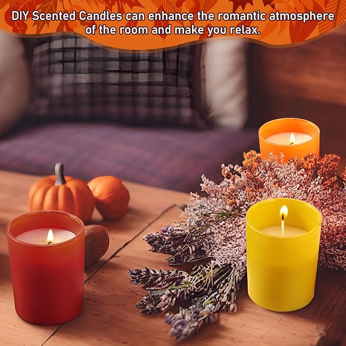 Ziliny 16 Pcs Winter Candle Jars for Making Empty Candle Vessels Bulk 7 oz Glass Jars with Bamboo Lids Tins for Making Storing Biscuits Tea Party Favors