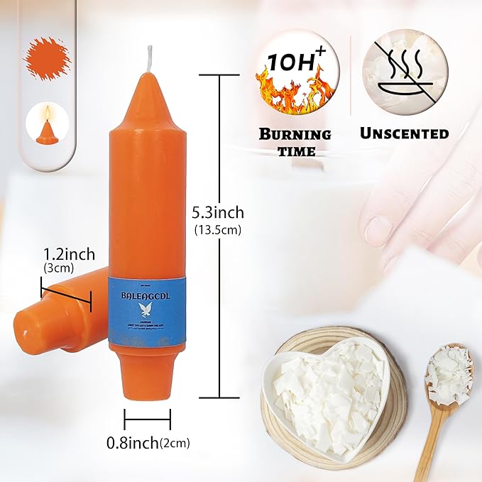 Handmade Unscented Twisted Orange Taper Candles Long Lasting Smokeless Smooth Flame Candles 5 Inch Elegant Gradient Candlesticks for Home Décor Weddings Festive Season Decorations