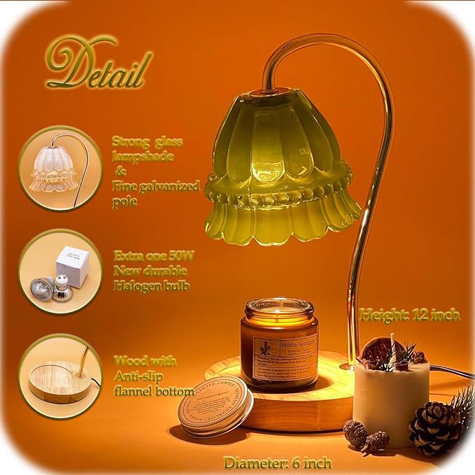 Candle Warmer Lamp with Timer Dimmer, Wax Warmer Lamp for Jar Candles with 2 Bulbs, for Women Mom, Best Valentine's Day and House Warming Gift New Home Decor