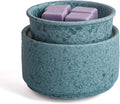 Ceramic Electric Wax Melt Warmer & Cube Oil Melter Cute Small Warmers Aromatherapy for Home Decorative Burner Melts Scented Candle Tart Scent Warm Fragrance (Blue Style)