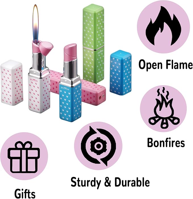 Pretty Cute Lighter Butane, Carving Soft Flame Lighter, Unique for Women Candles Gifts Camping BBQ (No Butane Fule) (01#)