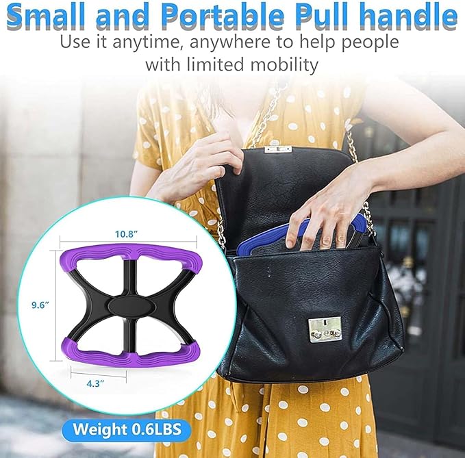 Lift Standing Aid, Portable Lift Assist - Handicap Bar Portable Lift Aid, with Non-Slip Handle, Bariatric, Disabled, Paramedic, Therapist, Nurse Elderly Liberty Lift Handle. (Purple)