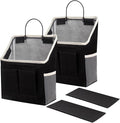 LYroo 2 Pack Black Wall Hanging Storage Organizer Basket with Pockets for Bathroom Bedroom Kitchen Dorm Room Essentials Rv Storage and Organization
