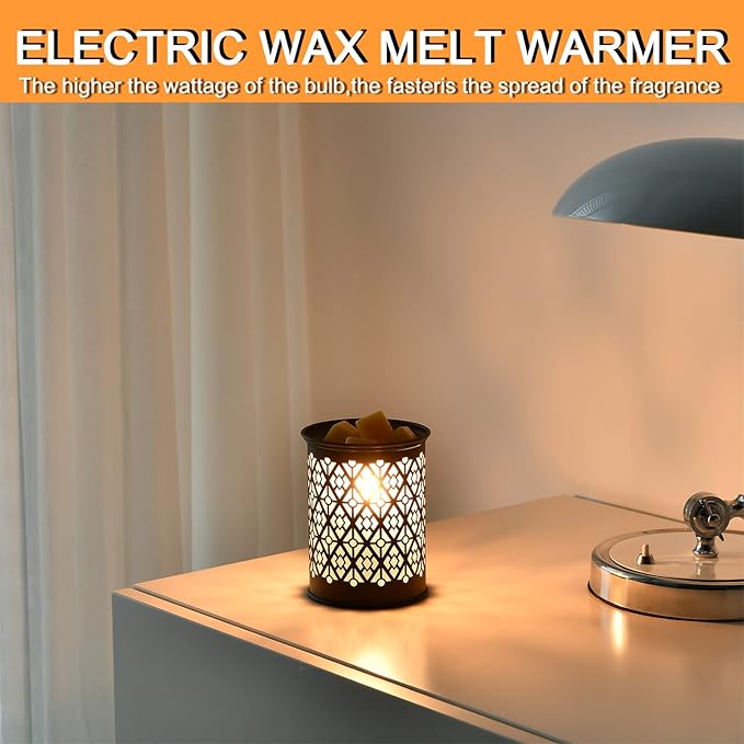 kobodon Metal Wax Warmer,Wax melt Warmer,Candle Wax Burner, Electirc Wax Melt Warmer Candle Melter as Gifts for Moms Grandma Women Girls (Diamond)