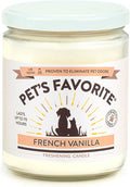 Pet's Favorite French Vanilla Candle for Pet Odor, Clean, Plant Based Air Freshener with a Natural Fiber Wick and 70 Hour Burn Time, Scented Pet Candle for Home