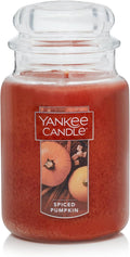 Yankee Candle Spiced Pumpkin Scented Classic 22oz Large Jar Single Wick Over 110 Hours of Burn Time Perfect Accent for Fall Decor & Gifting