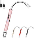 Electric Lighter, Candle Lighter Flameless Windproof with 360° Flexible Neck & LED Power Display, Type C Arc Rechargeable Lighters for BBQ, Camping, Cooking, Gift for Christmas, Thanksgiving, Birthday