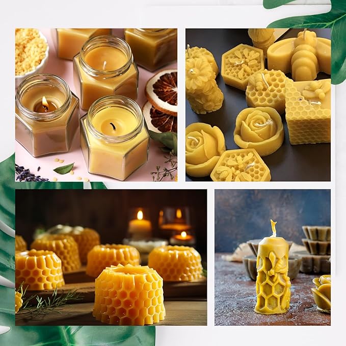 Handnatur Beeswax Candle Making Kit for Adult, 4lb Wax for Candle Making, Including Organic Beeswax with Digital Wax Melter, Cotton Wick, Wick Stickers