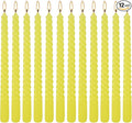 12-Piece Yellow Spiral Wax 10-inch Taper Candles -unscented smokeless, Tear-Free, Long-Lasting Burning Cotton Wick Suitable for Home,Party,Holiday Decorations
