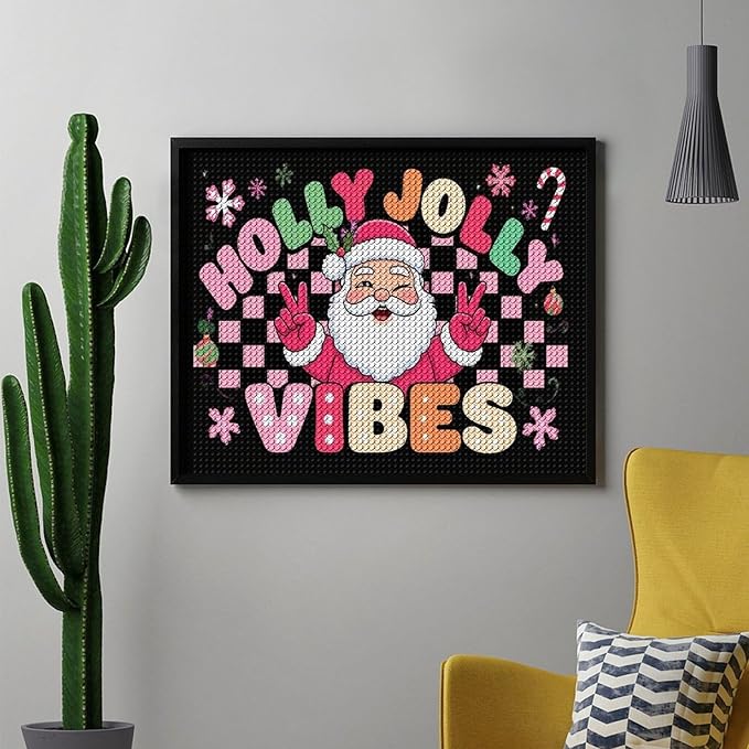 AIVKIEJK Diamond Painting Kits for Adults - Cute Santa Claus Christmas Vibes Xmas Painting DIY 5D Full Drill Diamond Dots Paintings with Diamonds Gem Art and Crafts Home Decor 16"x20"
