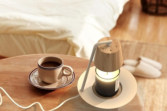 Candle Warmer Lamp with Timer Dimmer Adjustable Wooden Base, Mothers Day Birthday Gifts for Mom Women, Housewarming Gifts New Home Room Decor, Wax Warmer Lamp for Jar Candles with 2 Bulbs
