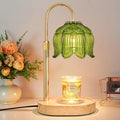 Flower Candle Warmer Lamp for Jar Candles with Timer & Dimmer, Adjustable Height Fits Large Jars up to 7.08" Tall, Flameless Wax Warmer, Cozy Bedroom Home Decor, Gift for Mom Women Green-01