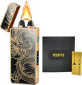 Electric Lighter Dragon Lighter Plasma Lighters Arc Flame Lighters USB Rechargeable Lighterss Candle Lighterss Butane Free with LED Battery Indicator,Gift for Men (Dragon)