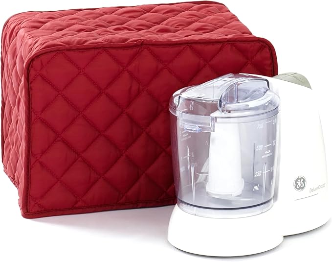 Covermates Keepsakes Blender Cover – Quilted Appliance Protector for Food Processors – Dust & Stain Resistant, Washable Slip‑On Design for Countertop Storage, Red