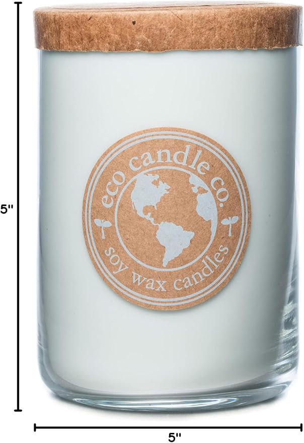 ECO CANDLE CO. Recycled Candle, Spa Day, 26 oz. - Scents of Flowers, Musk, Melon, Citrus, & Ocean Air - 100% Soy Wax, No Lead, Kraft Paper Label & Lid, Hand Poured, Phthalate Free